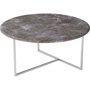 Стол журнальный Мебелик Маджоре серый мрамор/хром (П0004454) стол журнальный мебелик овер мрамор