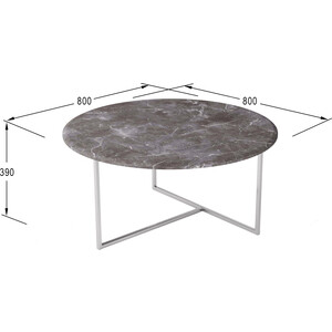 Стол журнальный Мебелик Маджоре серый мрамор/хром (П0004454)