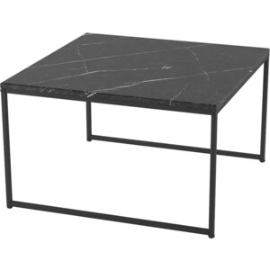 Стол журнальный Мебелик Овер черный мрамор/черный (П0004828)