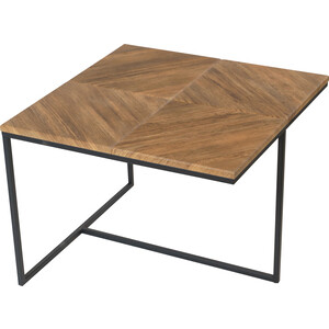 Стол журнальный Мебелик Эклектик квадро дуб американский/чёрный (П0003274) стол журнальный мебелик берли 12 мм дуб американский чёрный п0006347