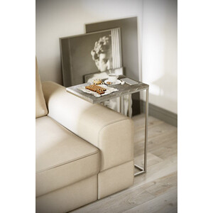 Стол придиванный Мебелик Агами серый мрамор/хром (П0004772) блюдо мелкое jana декор серый мрамор с розовым кантом 30 см