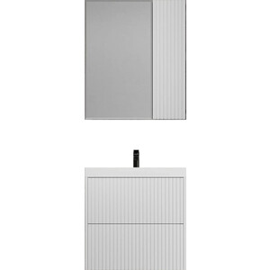 Мебель для ванной Style line Стокгольм 60х45 белый рифленый софт зеркальный шкаф style line стокгольм 70х70 графит софт 4650134473360
