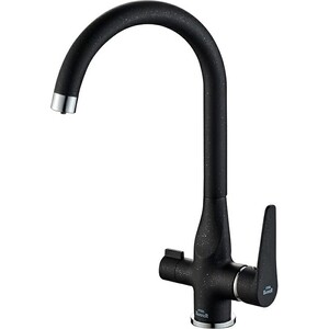 Смеситель для кухни ZorG Steel Hammer с подключением фильтра, черный матовый (SH 910 BLACK CR) смеситель для ванны orange steel напольный m99 336b