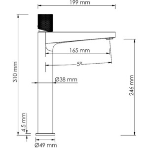 Смеситель для раковины Wasserkraft Fulda черный матовый (5203H)