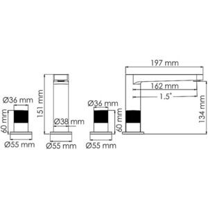 Смеситель для раковины Wasserkraft Mosel на 3 отверстия, хром (4635)