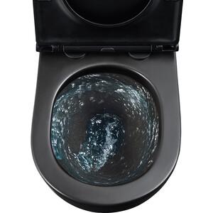 Унитаз подвесной безободковый Lemark Glazer сиденье микролифт, смыв Торнадо 3.0, черный матовый (9612004)