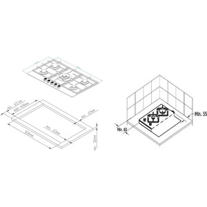 Газовая варочная панель Kuppersberg FG 95 B