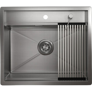 Кухонная мойка Granula KS-6051 с дозатором и ролл-матом, сталь сатин ролл мат iddis kitchen line 34 9х43 сатин rol35sri59