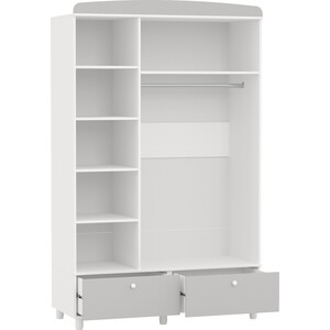 Шкаф 3-х дверный с 2-мя ящиками Гранд Кволити 4-75917 (МИЛАНА) Белый / Серый (ML876880084)