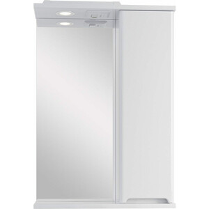 Зеркальный шкаф Sanstar Адель 50х75 с подсветкой, белый (406.1-2.4.1.) зеркальный шкаф универсальный 55 см
