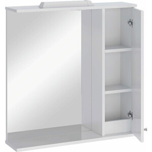 Зеркальный шкаф Sanstar Бриз 70х75 с подсветкой, белый (14.1-2.4.1.)