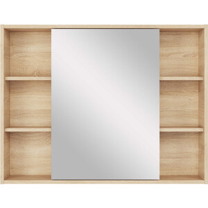 Зеркальный шкаф Sanstar Тоскана 100х73 дуб сонома светлый (420.1-2.4.1.) зеркальный шкаф runo римини 75х75 правый бежевый 00 00001280