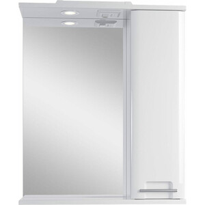 Зеркальный шкаф Sanstar Уника 60х75 с подсветкой, белый (370.1-2.4.1.) зеркальный шкаф универсальный 55 см