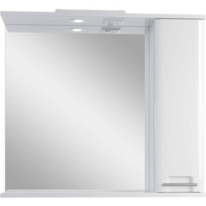 Зеркальный шкаф Sanstar Уника 80х75 с подсветкой, белый (372.1-2.4.1.) зеркальный шкаф акватон стоун 60 грецкий орех с подсветкой 1a231502sxc80