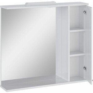 Зеркальный шкаф Sanstar Уника 80х75 с подсветкой, белый (372.1-2.4.1.)