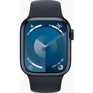 Apple Watch Series 9 A2978 41мм OLED корп.темная ночь Sport Band рем.темная ночь разм.брасл.:150-200мм (MR8X3LL/A)