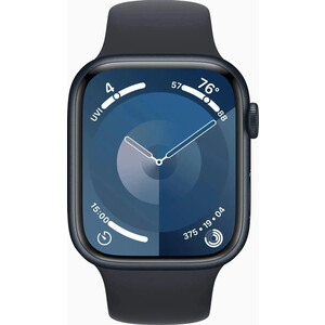 Смарт-часы Apple Watch Series 9 A2980 45мм OLED корп.темная ночь Sport Band рем.темная ночь разм.брасл.:140-190мм (MR993LL/A) смарт часы smart watch x22 с дополнительным браслетом milano