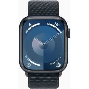 Смарт-часы Apple Watch Series 9 A2980 45мм OLED корп.темная ночь Sport Band рем.темная ночь разм.брасл.:160-210мм (MR9A3ZP/A)