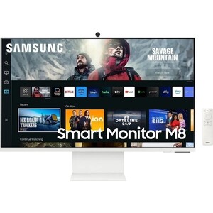 Монитор Samsung 32'' M8 LS32CM801UI белый VA LED 16:9 HDMI M/M матовая HAS 400cd 178гр/178гр 3840x2160 60Hz 4K USB 7.2кг 31 5 монитор lg 32ul750 w white 60hz 3840x2160 va