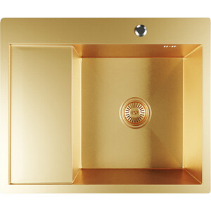 Кухонная мойка Mixline Pro 60х50 правая, золото (4610211009431) петля врезная для деревянных дверей с подшипником apecs 100х70х3 мм правая b gm r 13691 матовое золото