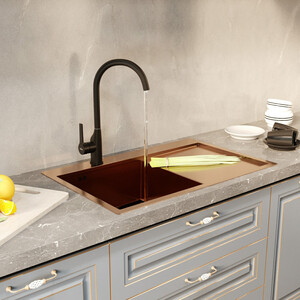 Кухонная мойка Mixline Pro 78х50 левая, бронза (4610211009370)