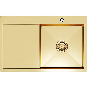 Кухонная мойка Mixline Pro 78х50 правая, золото (4610211009356) петля врезная для деревянных дверей с подшипником apecs 100х70х3 мм правая b gm r 13691 матовое золото