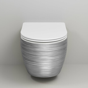 Унитаз подвесной безободковый Grossman Color с сиденьем микролифт, серебро/белый (GR-4411SWS) Color с сиденьем микролифт, серебро/белый (GR-4411SWS) - фото 3