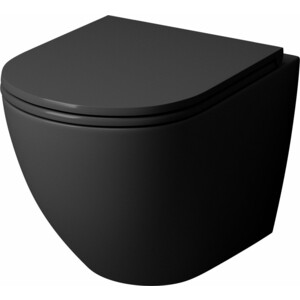 Унитаз подвесной безободковый Grossman с сиденьем микролифт, черный матовый (GR-4457BMS) унитаз приставной безободковый grossman с тонким сиденьем микролифт белый gr pr4450s