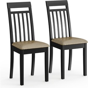 Два стула Мебель-24 Гольф-11 разборных, цвет венге, обивка ткань атина коричневая (1028319) три стула мебель 24 гольф 14 разборных венге деревянное сиденье венге 1028328