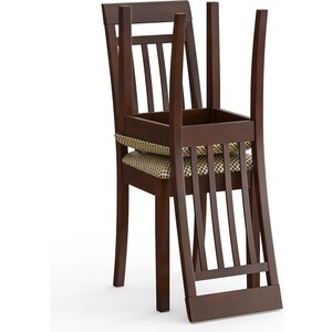 Два стула Мебель-24 Гольф-11 разборных, цвет орех, обивка ткань атина коричневая (1028320)