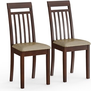 Два стула Мебель-24 Гольф-11 разборных, цвет орех, обивка ткань атина коричневая (1028320) четыре стула мебель 24 гольф 11 разборных венге обивка ткань атина коричневая 1028329