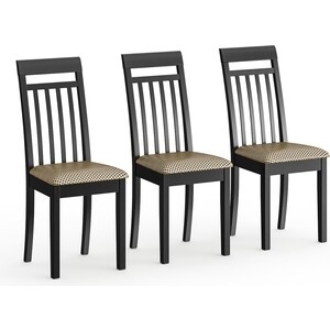 Три стула Мебель-24 Гольф-11 разборных, цвет венге, обивка ткань атина коричневая (1028324) четыре стула мебель 24 гольф 11 разборных венге обивка ткань атина коричневая 1028329