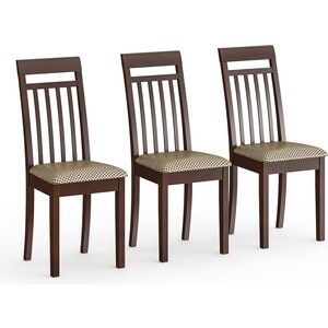 Три стула Мебель-24 Гольф-11 разборных, цвет орех, обивка ткань атина коричневая (1028325) стул мебель 24 гольф 3 орех обивка ткань рогожка корфу