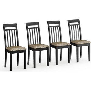 Четыре стула Мебель-24 Гольф-11 разборных, цвет венге, обивка ткань атина коричневая (1028329) три стула мебель 24 гольф 11 разборных орех обивка ткань атина коричневая 1028325