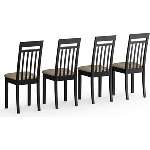 Четыре стула Мебель-24 Гольф-11 разборных, цвет венге, обивка ткань атина коричневая (1028329)