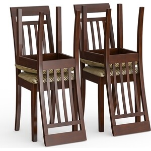 Четыре стула Мебель-24 Гольф-11 разборных, цвет орех, обивка ткань атина коричневая (1028330)