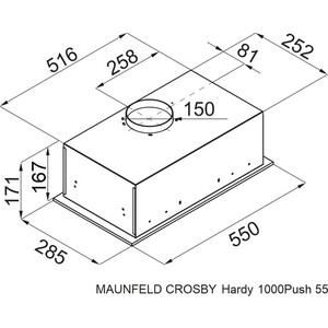 Вытяжка встраиваемая MAUNFELD Crosby Hardy 1000Push Inox