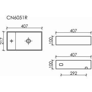 Раковина Ceramicanova Element 41х22 правая, капучино матовая (CN6051RMC)