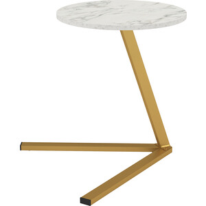 Стол приставной ОЛМЕКО 42.47 Сеул (мрамор белый/металл: золотой) (ML876880420) oberon rose quartz стол приставной