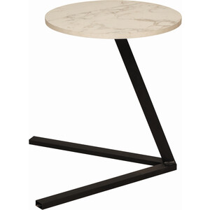 Стол приставной ОЛМЕКО 42.47 Сеул (мрамор белый/металл: черный) (ML876880421) oberon rose quartz стол приставной