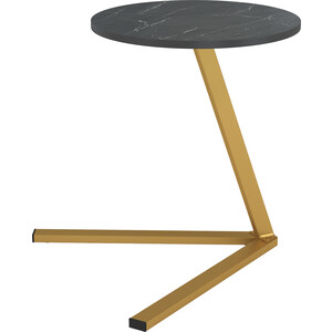 Стол приставной ОЛМЕКО 42.47 Сеул (мрамор черный/металл: золотой) (ML876880422) приставной столик круглый 37 4x59 см золотой