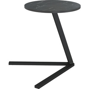 Стол приставной ОЛМЕКО 42.47 Сеул (мрамор черный/металл: черный) (ML876880423) стул олмеко дора велюр тенерифе нефрит металл белый