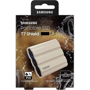 Внешний накопитель SSD Samsung Original USB-C 1TB MU-PE1T0K/WW Shield T7 1.8" бежевый