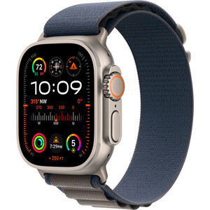 Смарт-часы Apple Watch Ultra 2 A2986 49мм OLED корп.титан Alpine loop рем.синий разм.брасл.:145-190мм (MREP3LL/A) ремешки для watch 42 44 45 49 mm металлический миланский черно синий