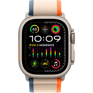 Смарт-часы Apple Watch Ultra 2 A2986 49мм OLED корп.титан Trial loop рем.оранжевый/бежевый разм.брасл.:130-180мм (MRF13LL/A)