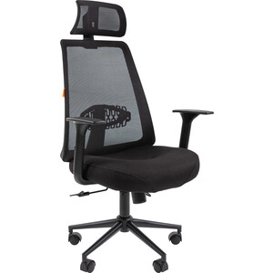 Офисное кресло Chairman 535 Россия BLACK ткань черный/черный (00-07142313) кресло офисное chairman 9801 с 2 ткань черное