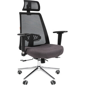 Офисное кресло Chairman 535 Россия LUX ткань черный/серый (00-07131866) офисное кресло chairman ch414 экокожа ткань 00 07145955