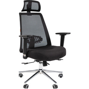 Офисное кресло Chairman 535 Россия LUX ткань черный/черный (00-07131867) стул brabix iso cf 001 хромированный каркас ткань серая с черным 531420