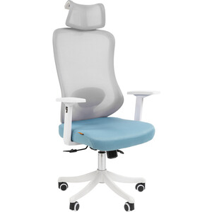 Офисное кресло Chairman CH563 белый пластик, бирюзовый (00-07146050) офисное кресло для персонала dobrin terry lm 9400 серый велюр mj9 75