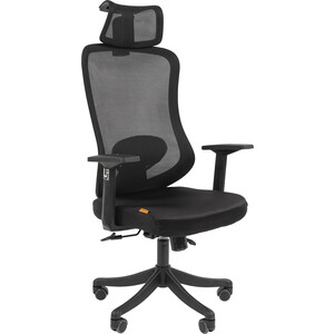 Офисное кресло Chairman CH563 черный пластик, черный (00-07146051) офисное кресло chairman 696 белый пластик tw 10 tw 05 синий